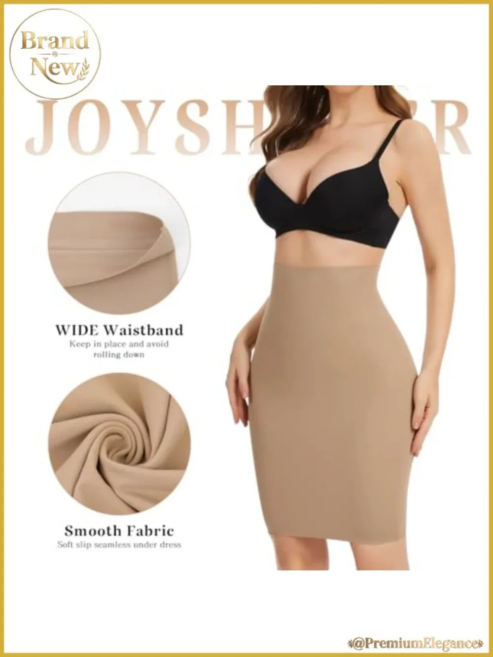 High Waist Half Slips for Women Tummy Control Seamless Shapewear Slip